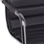 Fotoliu de birou ergonomic cu cotiere din otel si imitatie de piele - Mantica Viadurini