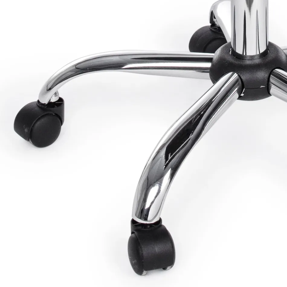 Fotoliu de birou ergonomic cu cotiere din otel si imitatie de piele - Mantica Viadurini