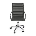 Fotoliu de birou ergonomic cu cotiere din otel si imitatie de piele - Mantica Viadurini