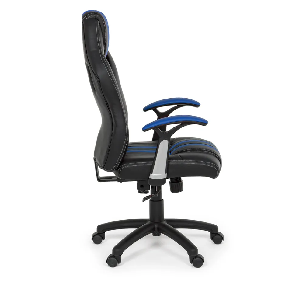 Fotoliu de birou pivotant rabatabil din piele ecologica si nailon 2 culori - Saronno Viadurini