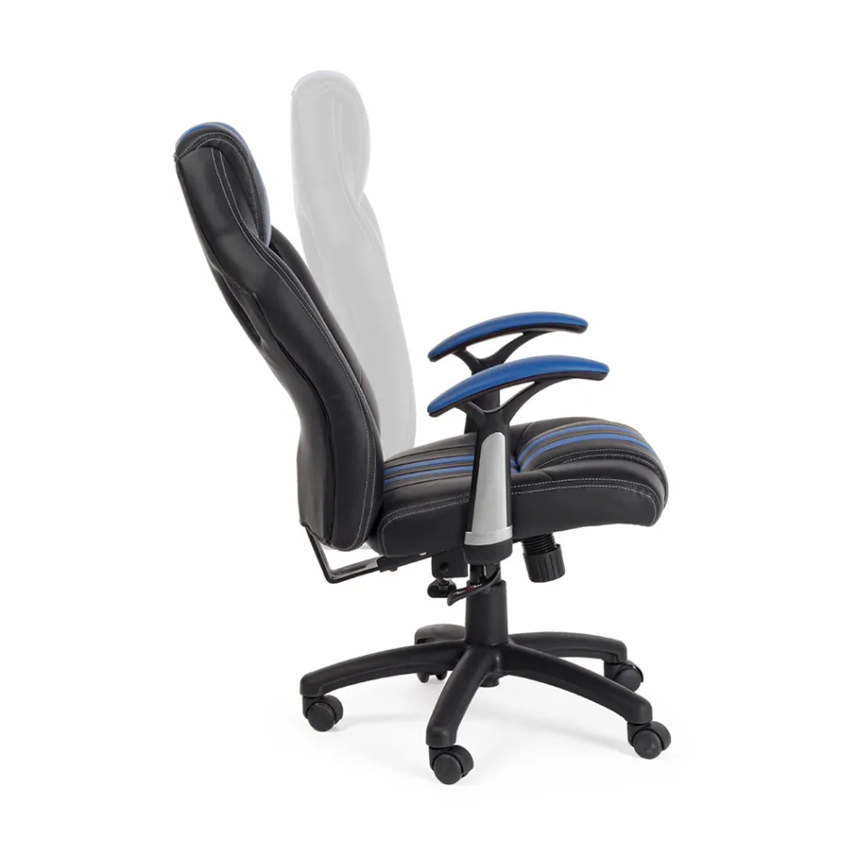 Fotoliu de birou pivotant rabatabil din piele ecologica si nailon 2 culori - Saronno Viadurini