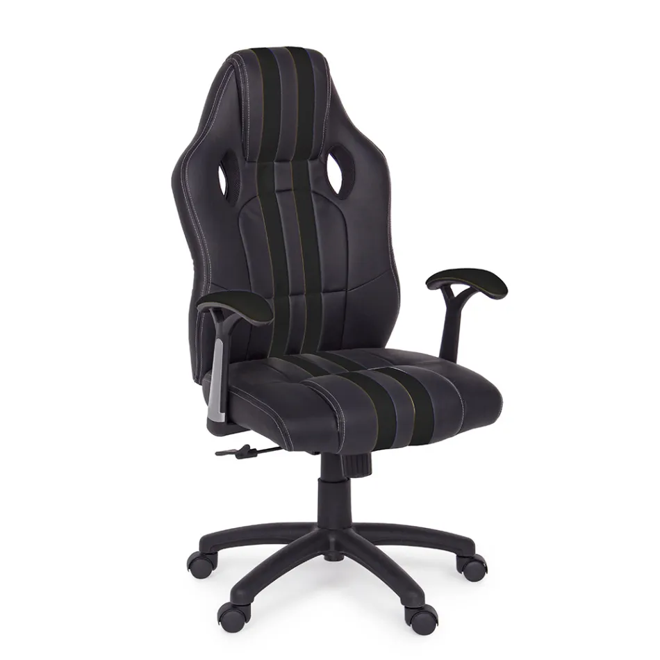 Fotoliu de birou pivotant rabatabil din piele ecologica si nailon 2 culori - Saronno Viadurini