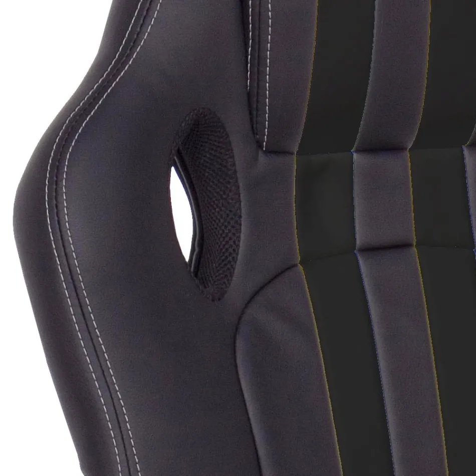 Fotoliu de birou pivotant rabatabil din piele ecologica si nailon 2 culori - Saronno Viadurini