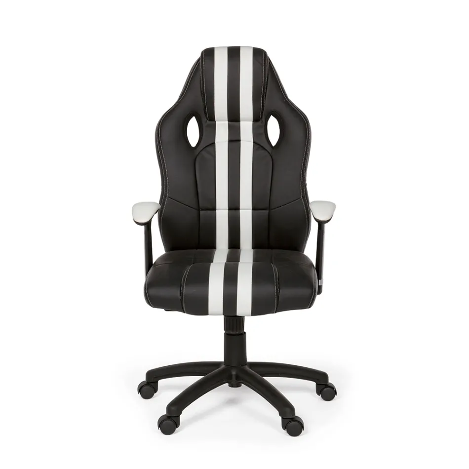 Fotoliu de birou pivotant rabatabil din piele ecologica si nailon 2 culori - Saronno Viadurini