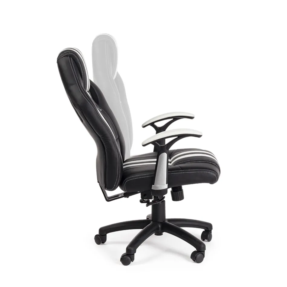 Fotoliu de birou pivotant rabatabil din piele ecologica si nailon 2 culori - Saronno Viadurini