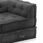 Fotoliu Corner Chaise Longue din bumbac gri, verde sau albastru - fibră Viadurini