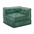 Fotoliu Corner Chaise Longue din bumbac gri, verde sau albastru - fibră