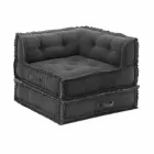 Fotoliu Corner Chaise Longue din bumbac gri, verde sau albastru - fibră Viadurini