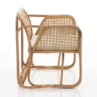 Fotoliu din ratan pentru exterior și interior și perne din stofă Saia - Voir Viadurini