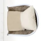 Fotoliu exterior din aluminiu si tesatura Olefil tesuta manual - Reda Viadurini