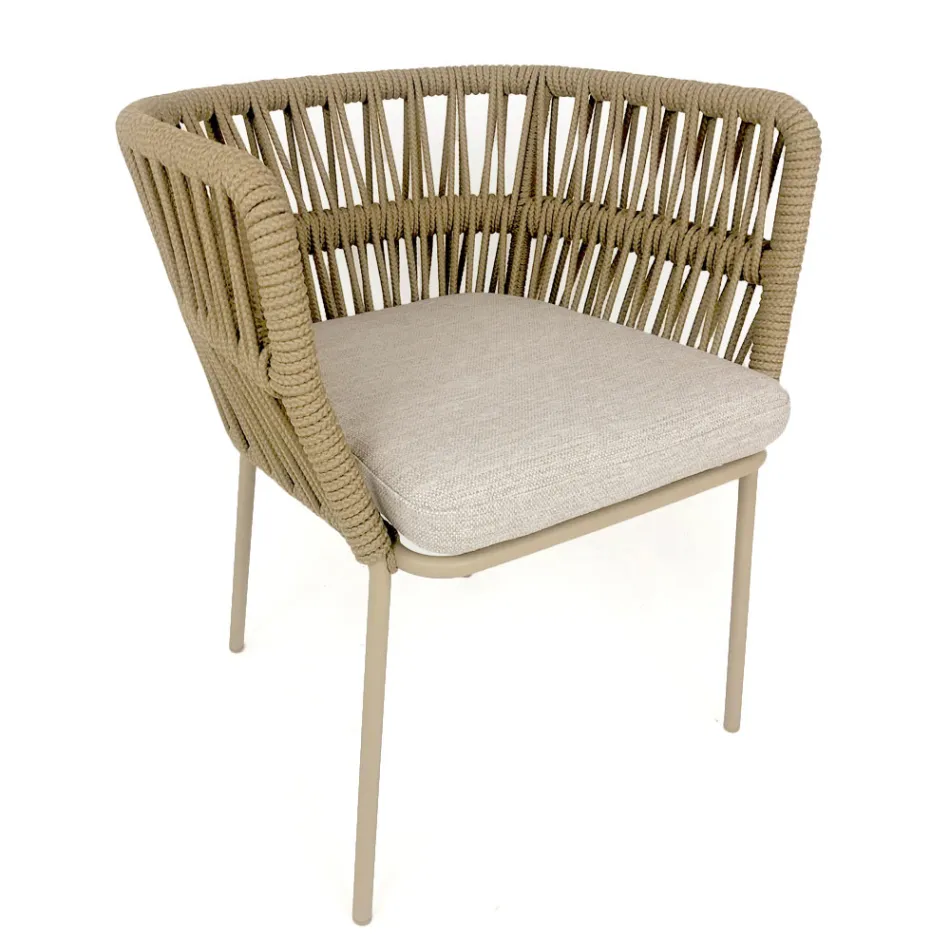 Fotoliu de exterior Cliff Talenti din frânghie și material de la Palomba Viadurini