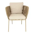 Fotoliu de exterior Cliff Talenti din frânghie și material de la Palomba Viadurini