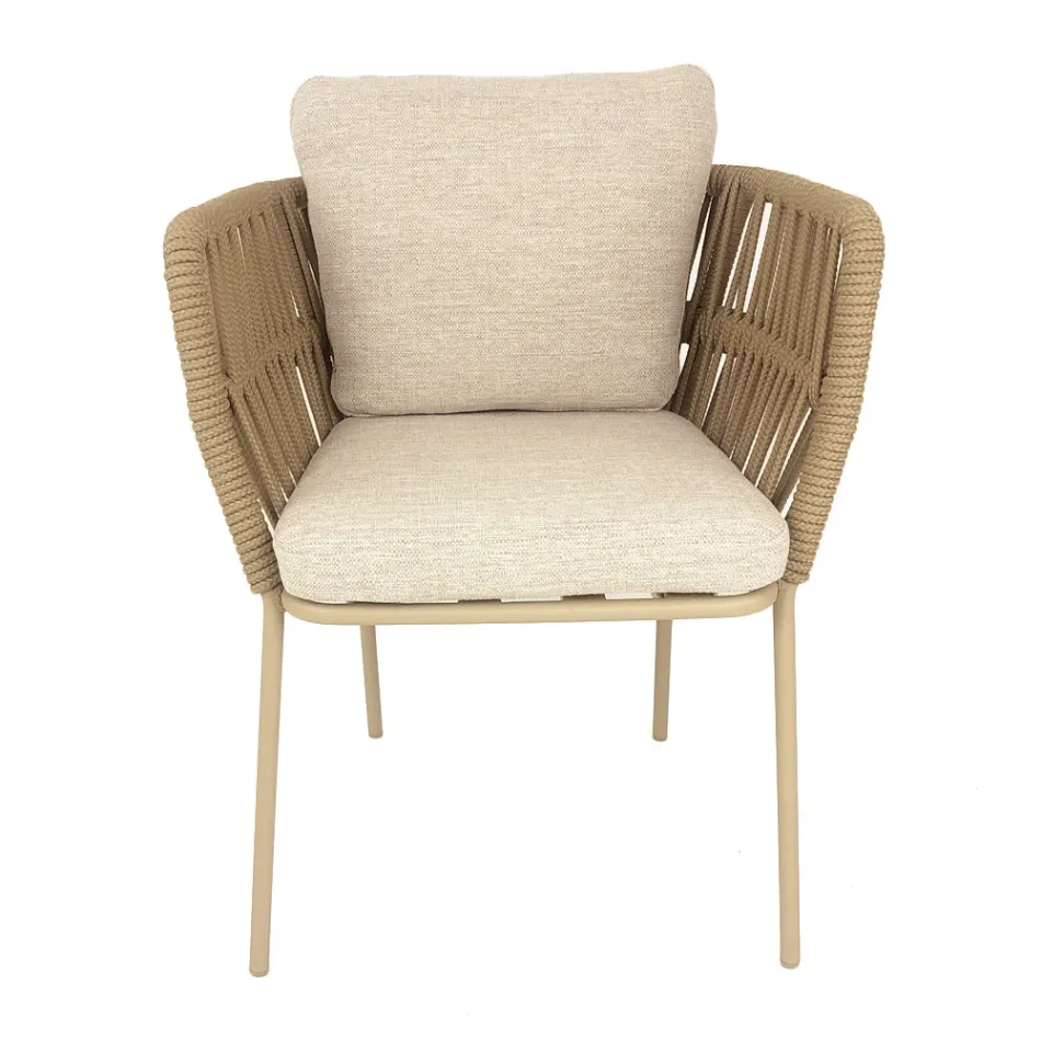 Fotoliu de exterior Cliff Talenti din frânghie și material de la Palomba Viadurini