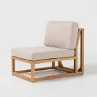 Fotoliu de exterior din Teak Natural si Perne - Circe Viadurini