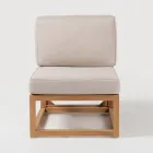 Fotoliu de exterior din Teak Natural si Perne - Circe Viadurini