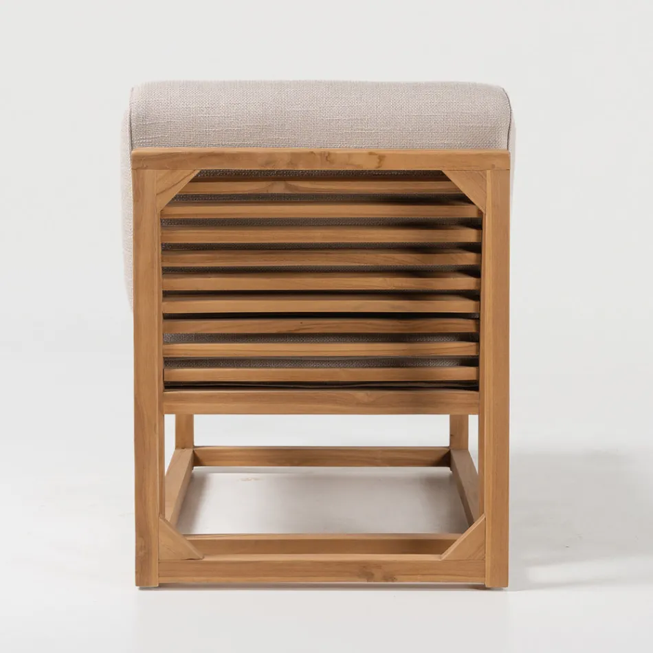 Fotoliu de exterior din Teak Natural si Perne - Circe Viadurini