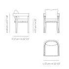 Fotoliu de exterior din Tesatura si Cadru de Lemn Made in Italy - Briga Viadurini