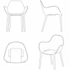 Sabinas scaun în aer liber Vondom, polipropilenă și fibră de sticlă Viadurini