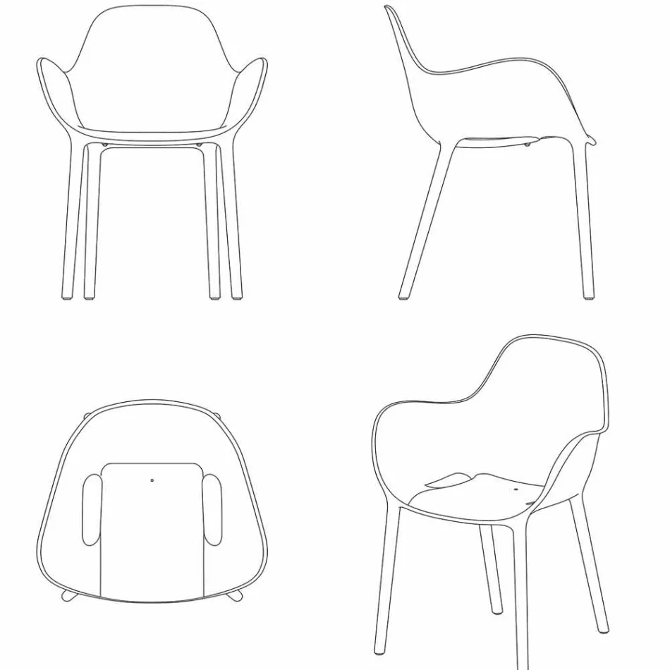 Sabinas scaun în aer liber Vondom, polipropilenă și fibră de sticlă Viadurini