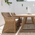 Fotoliu de grădină din țesut din fibre sintetice Made in Italy - Tillie Viadurini