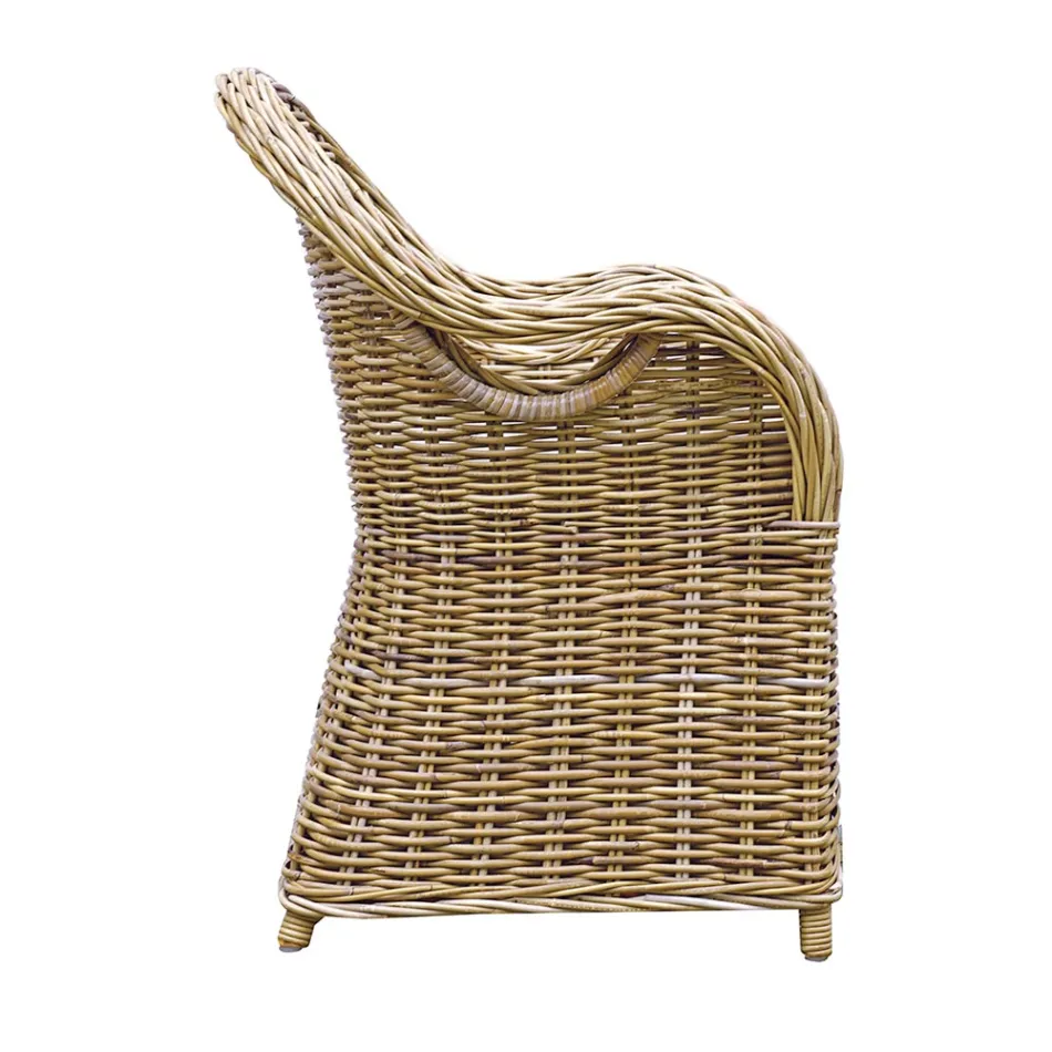 Fotoliu de Grădină Din Lemn și Fibră în Gri Kubu - Lido Viadurini