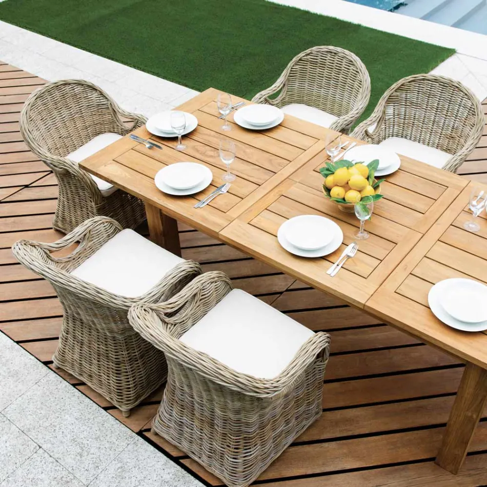 Fotoliu de Grădină Din Lemn și Fibră în Gri Kubu - Lido Viadurini