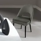 Fotoliu de sufragerie din diferite țesături cu carcasă din lemn - Edgar Viadurini