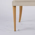 Fotoliu de sufragerie din stofa si lemn masiv Made in Italy - Jordi Viadurini