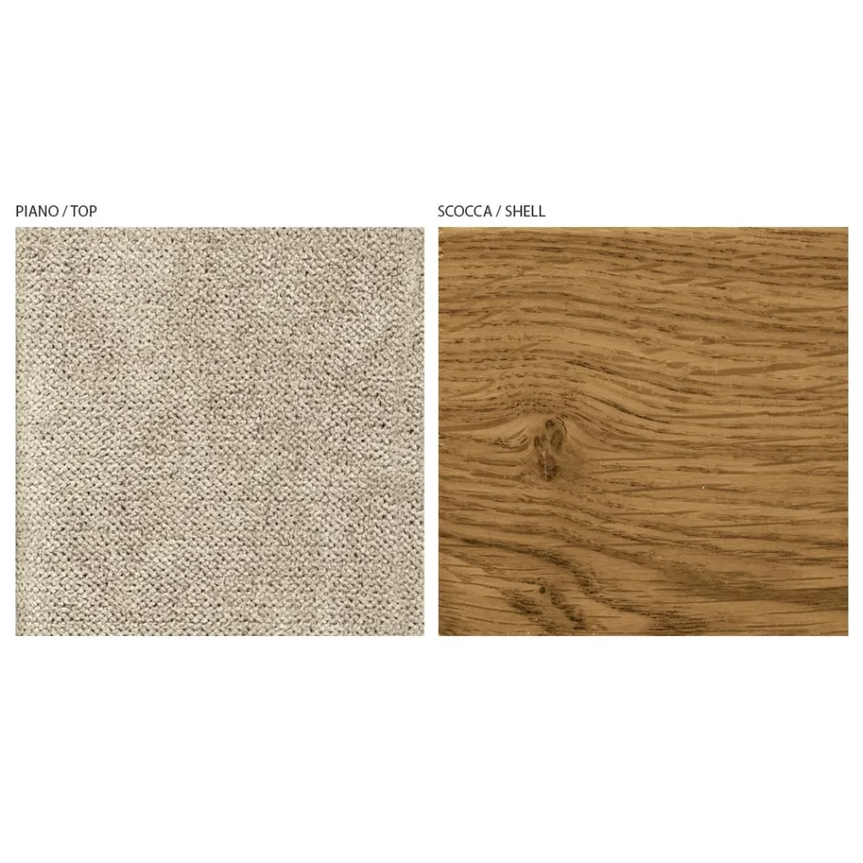 Fotoliu de sufragerie din stofa si lemn masiv Made in Italy - Jordi Viadurini