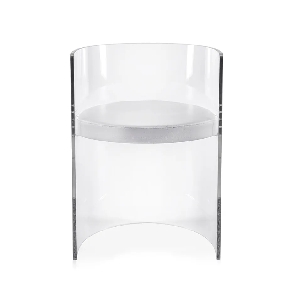 Fotoliu elegant din plexiglas transparent, fabricat în Italia - Rachele Viadurini