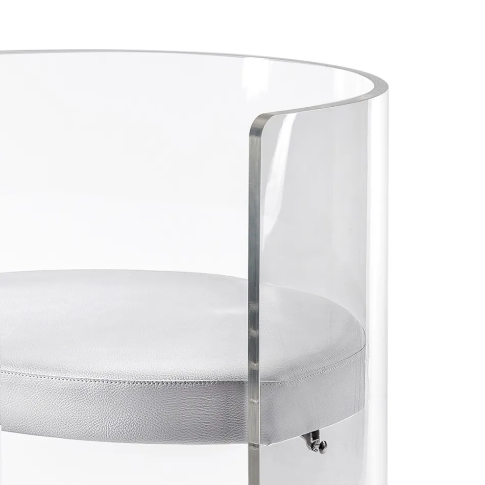 Fotoliu elegant din plexiglas transparent, fabricat în Italia - Rachele Viadurini
