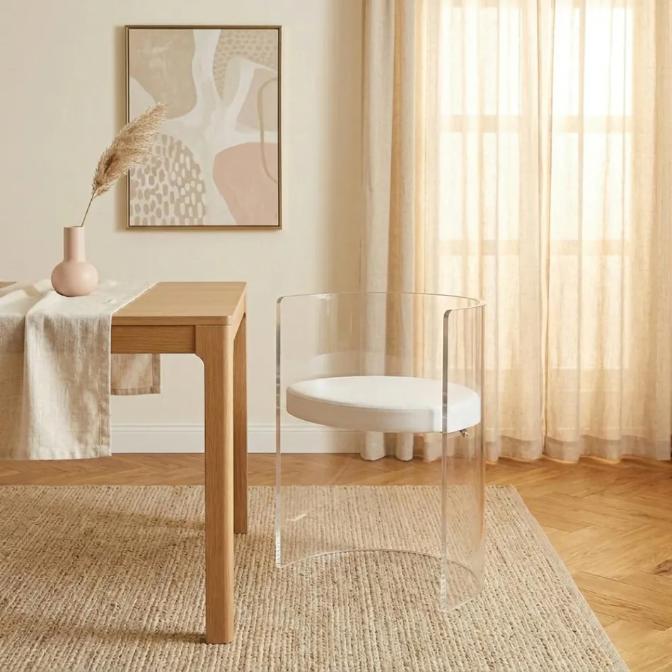 Fotoliu elegant din plexiglas transparent, fabricat în Italia - Rachele Viadurini