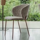 Fotoliu metalic si scaun Neve Cashmere Made in Italy - Ivy Viadurini