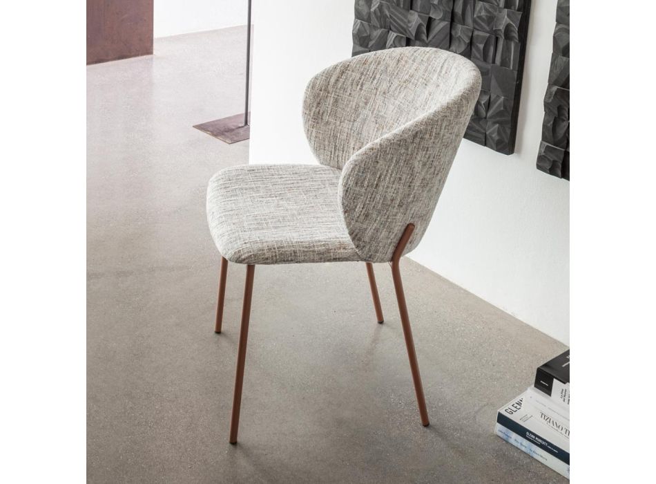 Fotoliu metalic si scaun Neve Cashmere Made in Italy - Ivy Viadurini