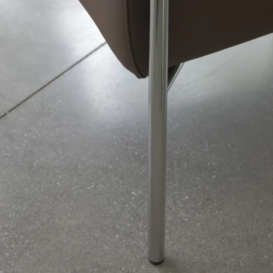 Fotoliu metalic si scaun din piele ecologica Made in Italy - Mint Viadurini