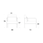 Fotoliu metalic si scaun din piele ecologica Made in Italy - Mint Viadurini