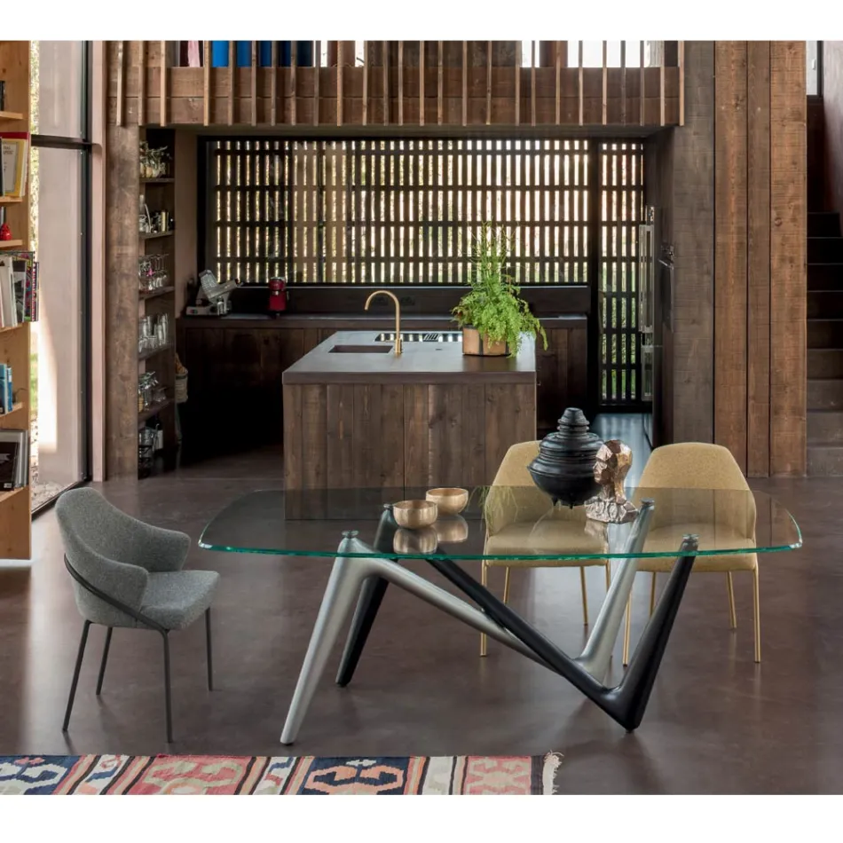 Fotoliu și sezut din metal din material reciclat Made in Italy - Sage Viadurini