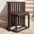 Fotoliu de luat masa în aer liber, din aluminiu și frânghii de design de lux - Julie Viadurini