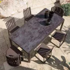 Fotoliu de luat masa în aer liber, din aluminiu și frânghii de design de lux - Julie Viadurini