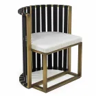 Fotoliu de luat masa în aer liber, din aluminiu și frânghii de design de lux - Julie Viadurini