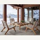 Fotoliu Relax de exterior din Teak și țesut frânghie - Arjuna Viadurini
