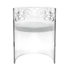 Fotoliu din plexiglas transparent cu șezut căptușit, fabricat în Italia - Caelia Viadurini