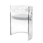 Fotoliu din plexiglas transparent cu șezut tapițat, fabricat în Italia - Caelia Viadurini