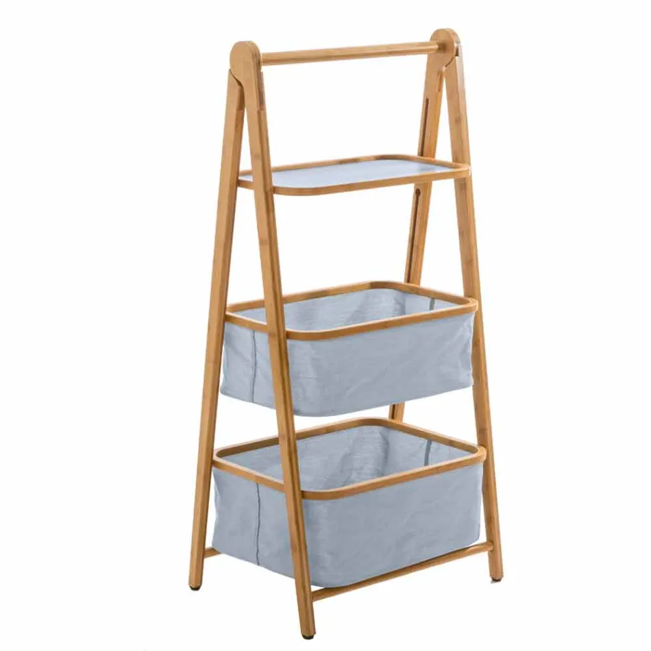 Accesorii de baie de designer din tesatura Vercelli și bambus Viadurini