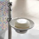 Suport pentru prosoape de podea cu alamă vintage și săpun din ceramică - Rouen Viadurini