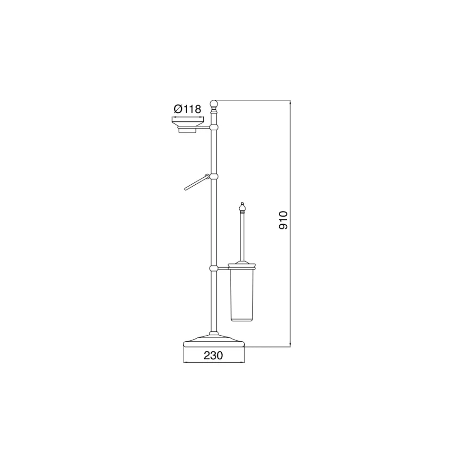 Suport pentru prosoape de podea cu alamă vintage și săpun din ceramică - Rouen Viadurini