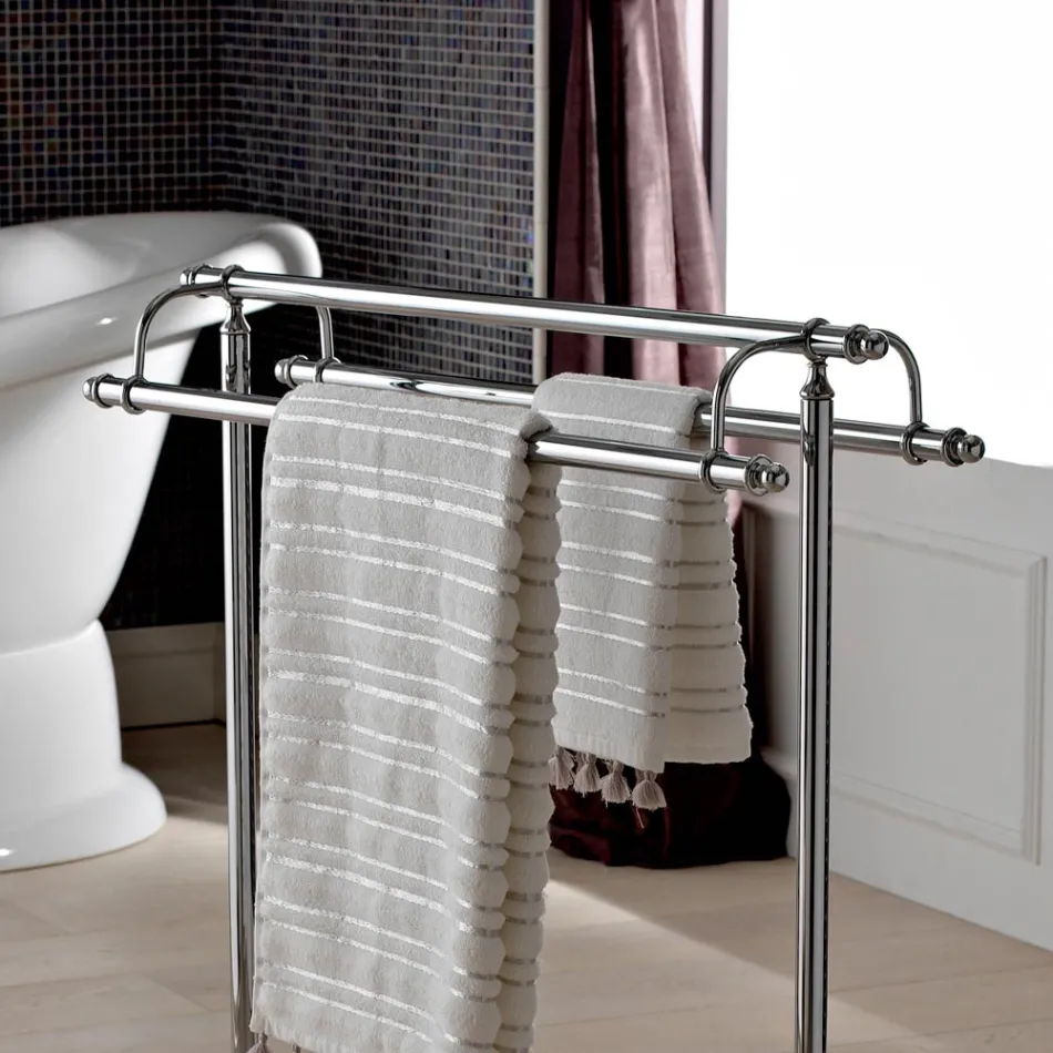 Suport prosop de podea din alamă, stil vintage, fabricat în Italia - Umaima Viadurini