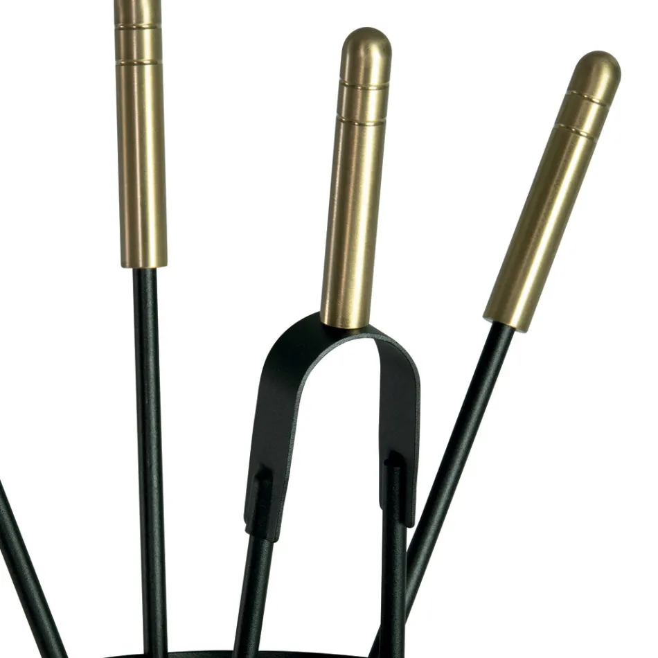 Suport de scule cu 4 unelte de îngrijire a șemineului Made in Italy - Fakir Viadurini