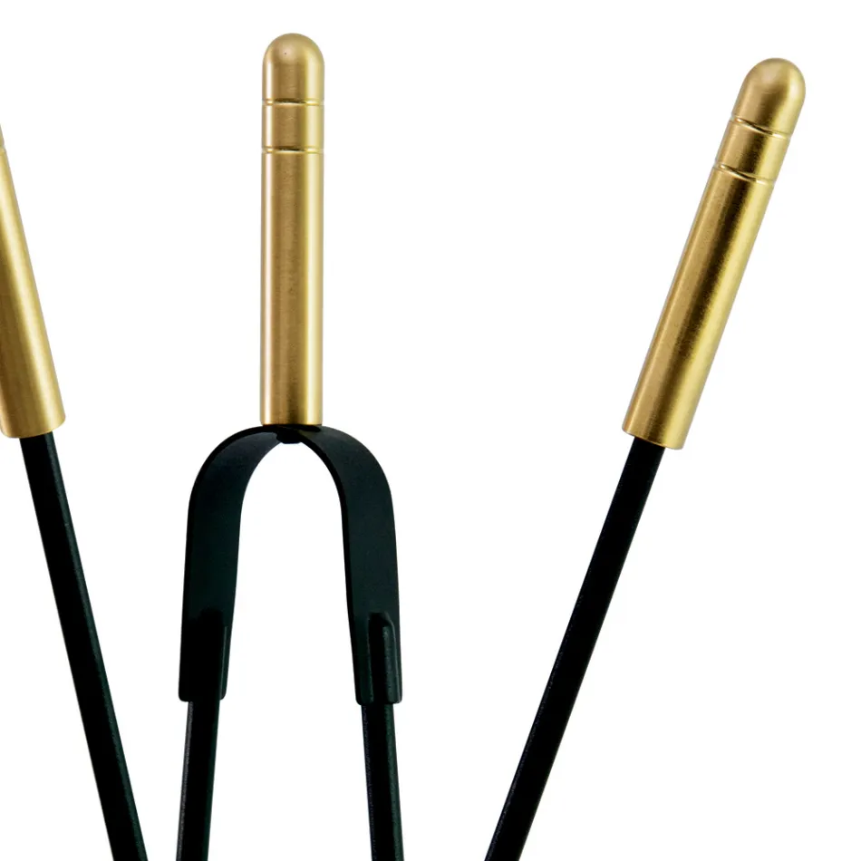 Suport de scule cu 4 unelte de îngrijire a șemineului Made in Italy - Fakir Viadurini