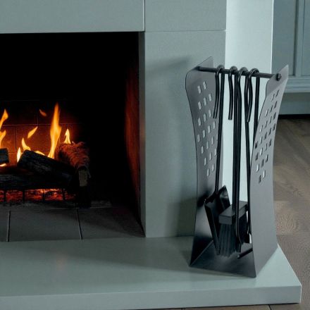 Suport scule cu linii moderne din metal si 4 scule made in Italy - Maiko Viadurini